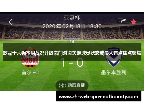 欧冠十六强本周战况升级豪门对决关键球员状态成最大看点焦点聚焦